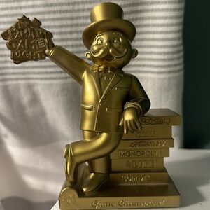 HASBRO family game night MR MONOPOLY gold Trophy collectible gift